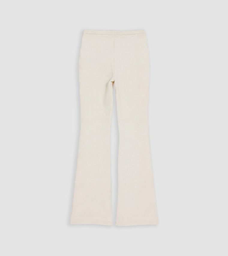 Solid Drawstring Waist Flared Pants