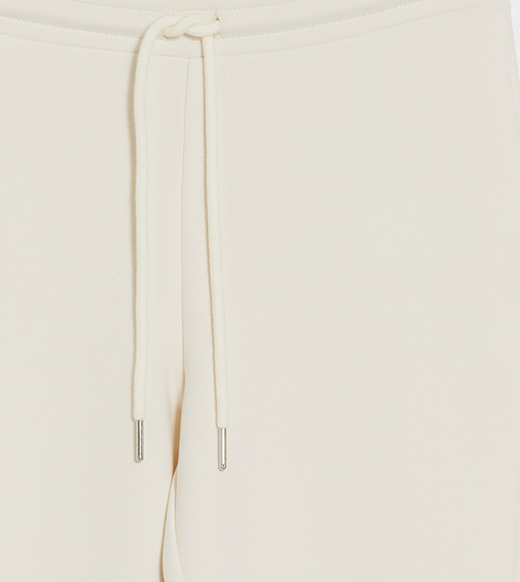 Solid Drawstring Waist Flared Pants