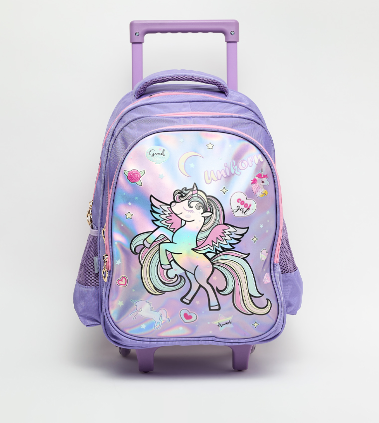 Printed 16" Trolley Backpack Set