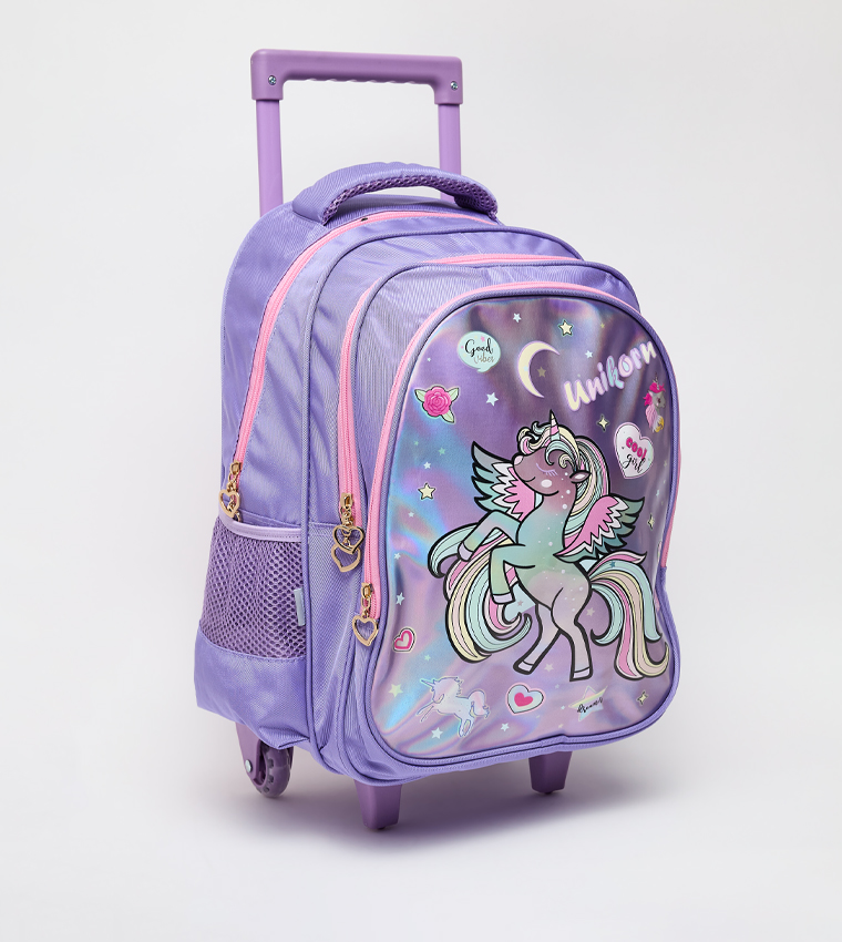 Printed 16" Trolley Backpack Set