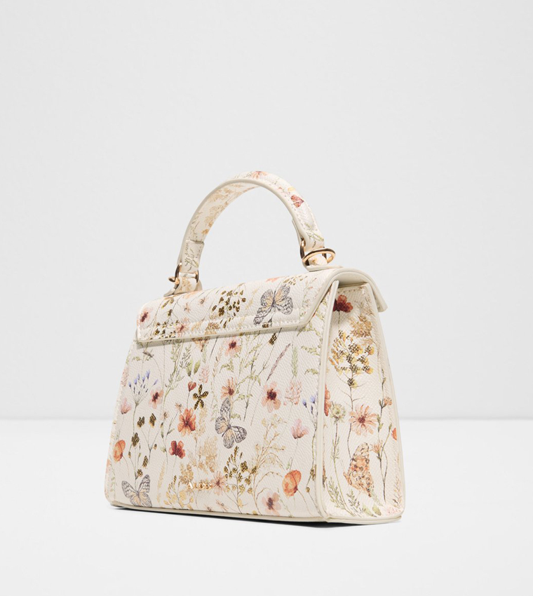 LEORA Floral Printed Flap Top Handle Bag