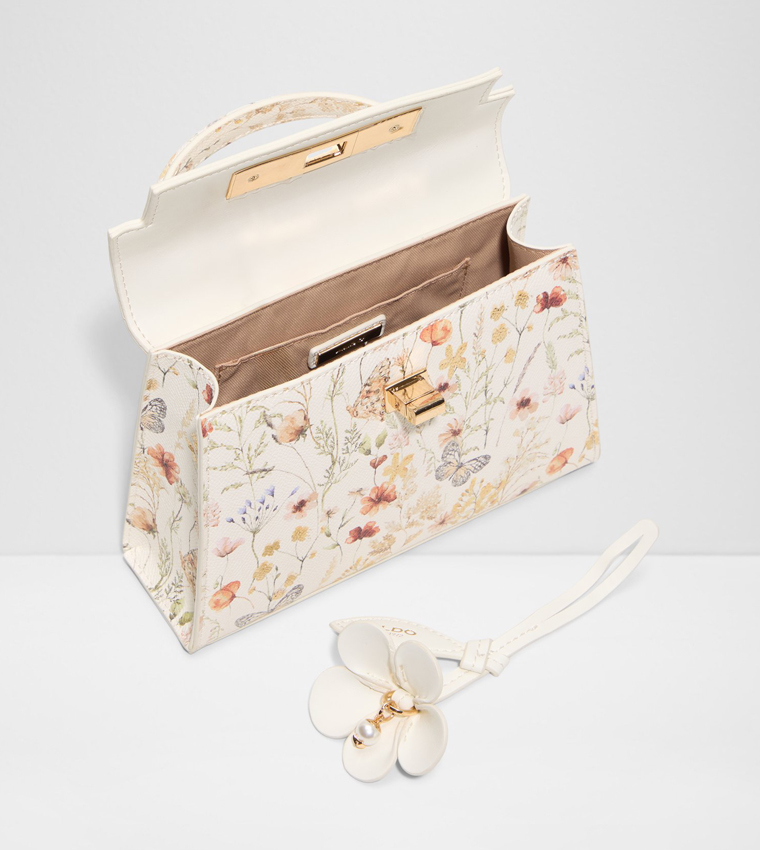 LEORA Floral Printed Flap Top Handle Bag