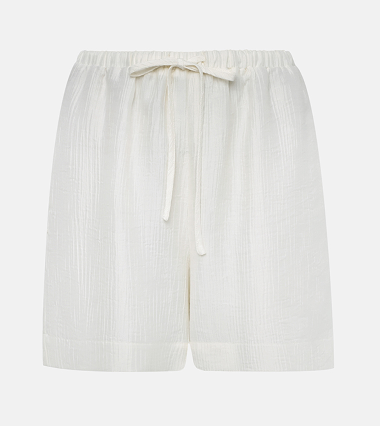 Textured Drawstring Shorts