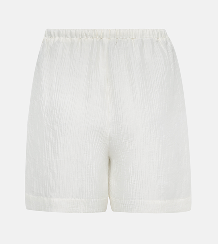 Textured Drawstring Shorts
