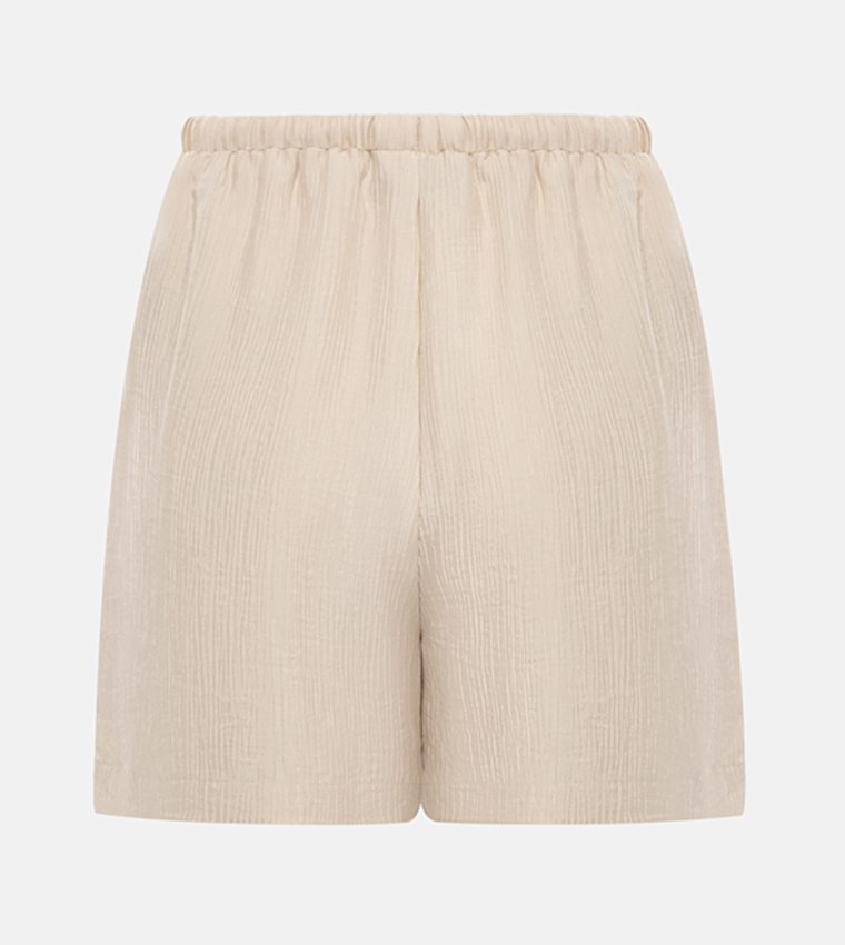 Textured Drawstring Shorts