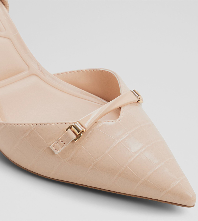LIANYA Metal Accent Pointed Toe Pumps