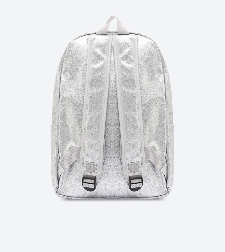 Sparkly Glitter School Rucksack Backpack - Silver LK 8297
