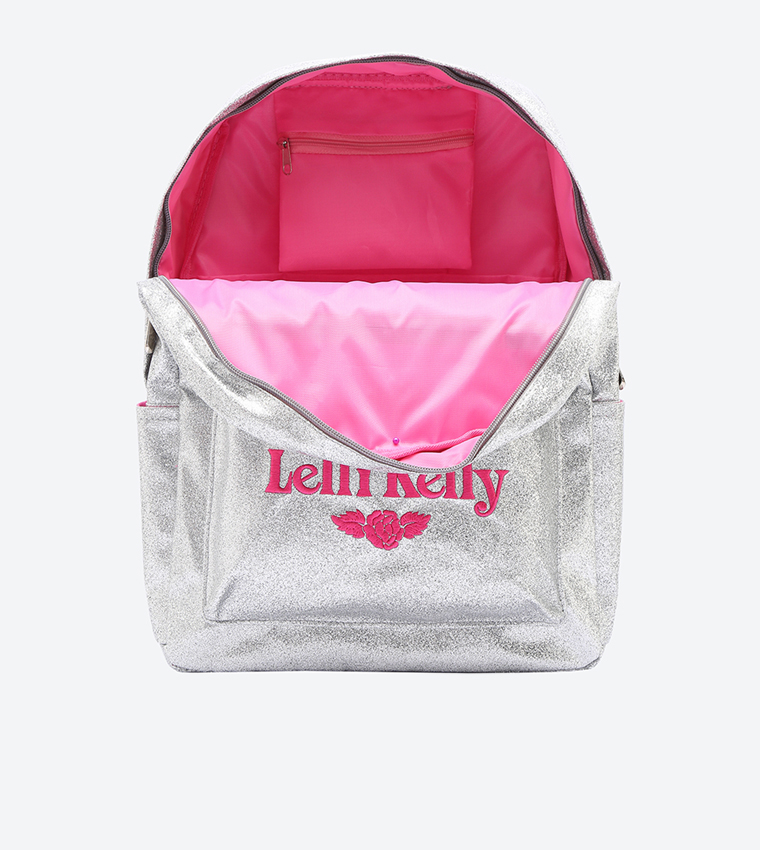 Sparkly Glitter School Rucksack Backpack - Silver LK 8297