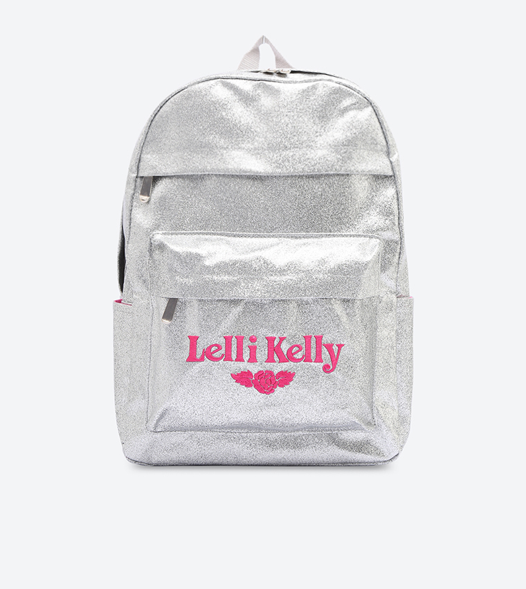 Sparkly Glitter School Rucksack Backpack - Silver LK 8297