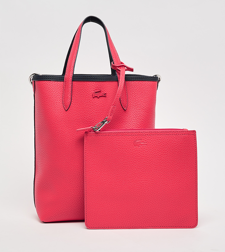Textured Reversable Tote Bag with Pouch
