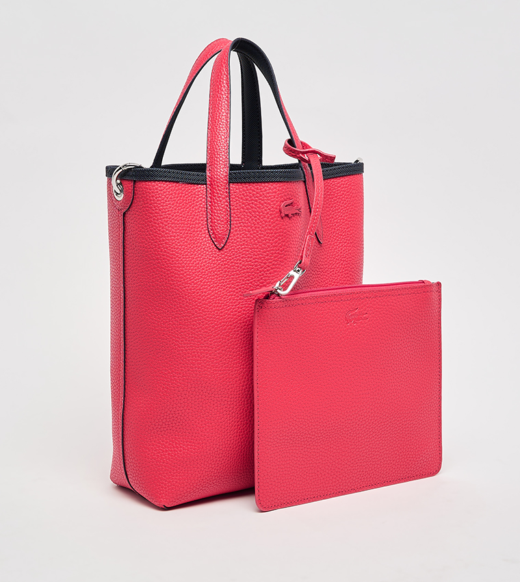 Textured Reversable Tote Bag with Pouch
