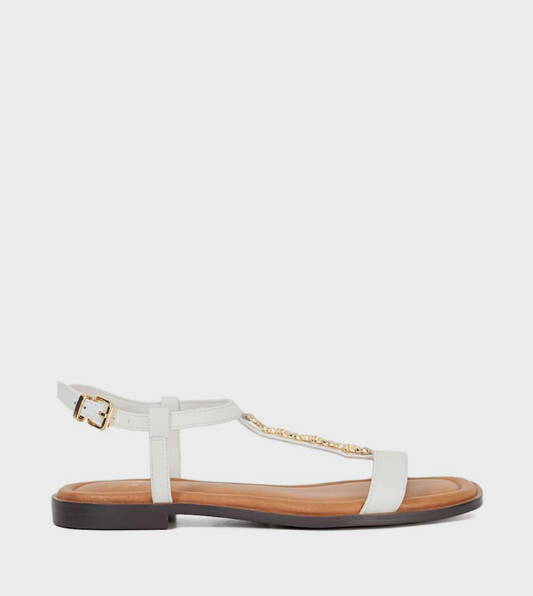 LOLLIPOPS Metal Accent Flat Sandals
