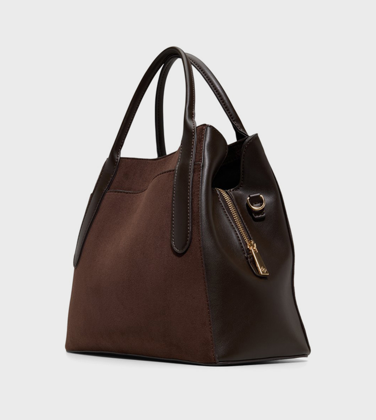 LOPBURI Solid Snap Button Satchel Bag