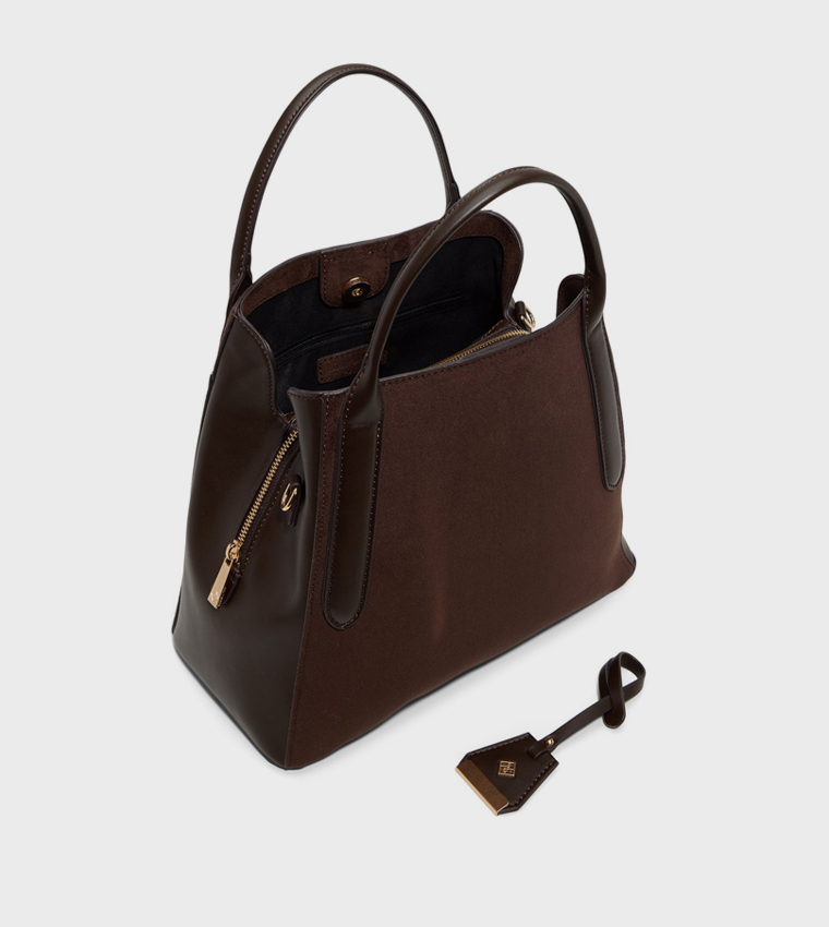 LOPBURI Solid Snap Button Satchel Bag