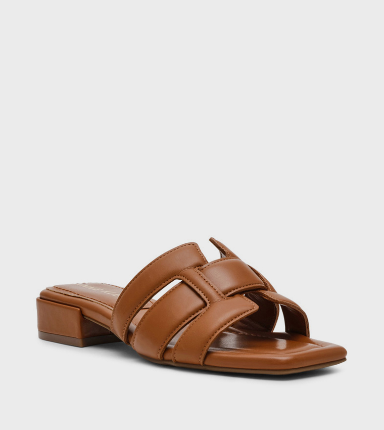 LOYAL Textured Open Toe Heeled Sandals