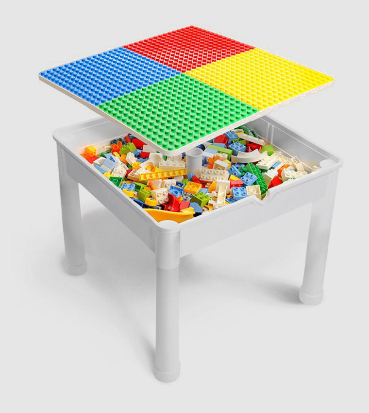 طاولة ألعاب 4 في 1 مع مكعبات 350 قطعة