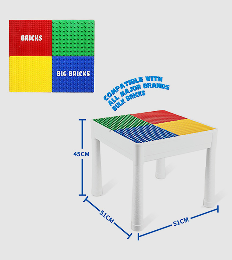 طاولة ألعاب 4 في 1 مع مكعبات 350 قطعة