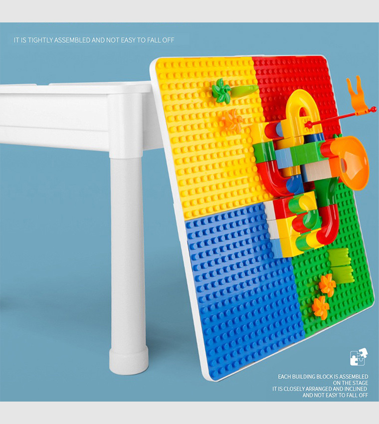 طاولة ألعاب 4 في 1 مع مكعبات 350 قطعة