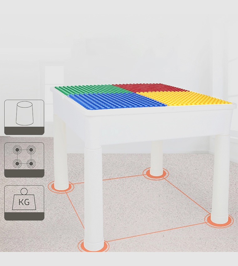 طاولة ألعاب 4 في 1 مع مكعبات 350 قطعة