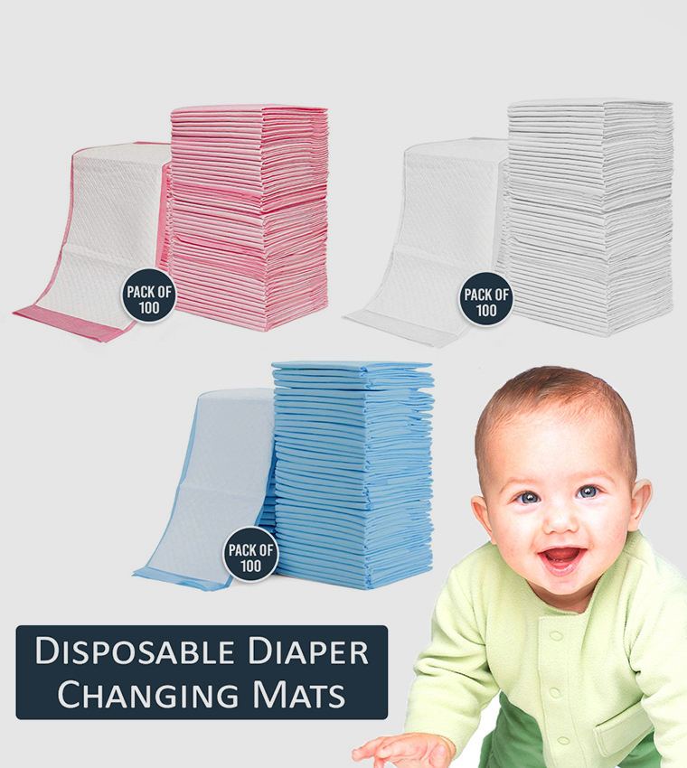 Pack of 100pcs Disposable Diaper Changing Mats