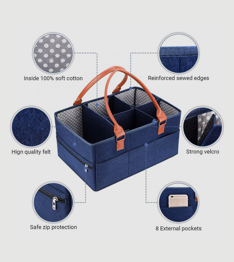 Premium Diaper Caddy-Blue