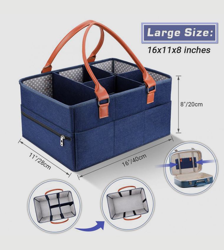 Premium Diaper Caddy-Blue