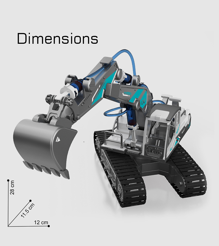 DIY Hydraulic Power Principle based 3-IN-1 Excavator/ Bulldozer/ JCB Toy (130 Pcs), STEM Series