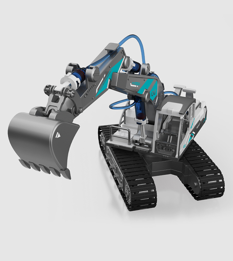 DIY Hydraulic Power Principle based 3-IN-1 Excavator/ Bulldozer/ JCB Toy (130 Pcs), STEM Series
