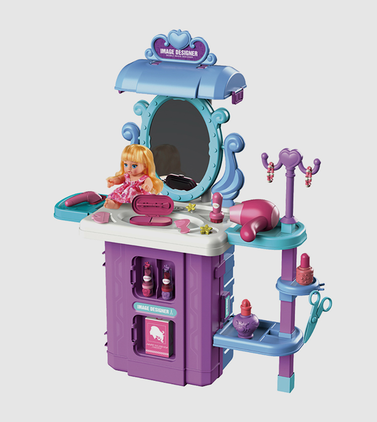 Role Play Beautician/Salon/Beauty Parlour Toy Set Luggage Case (39 Pcs) With Doll 3-In-1 Mode
