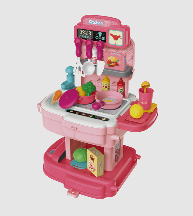 Role Play Chef/Kitchen/Restaurant Toy Set School Bag (34 Pcs) 2-In-1 Mode