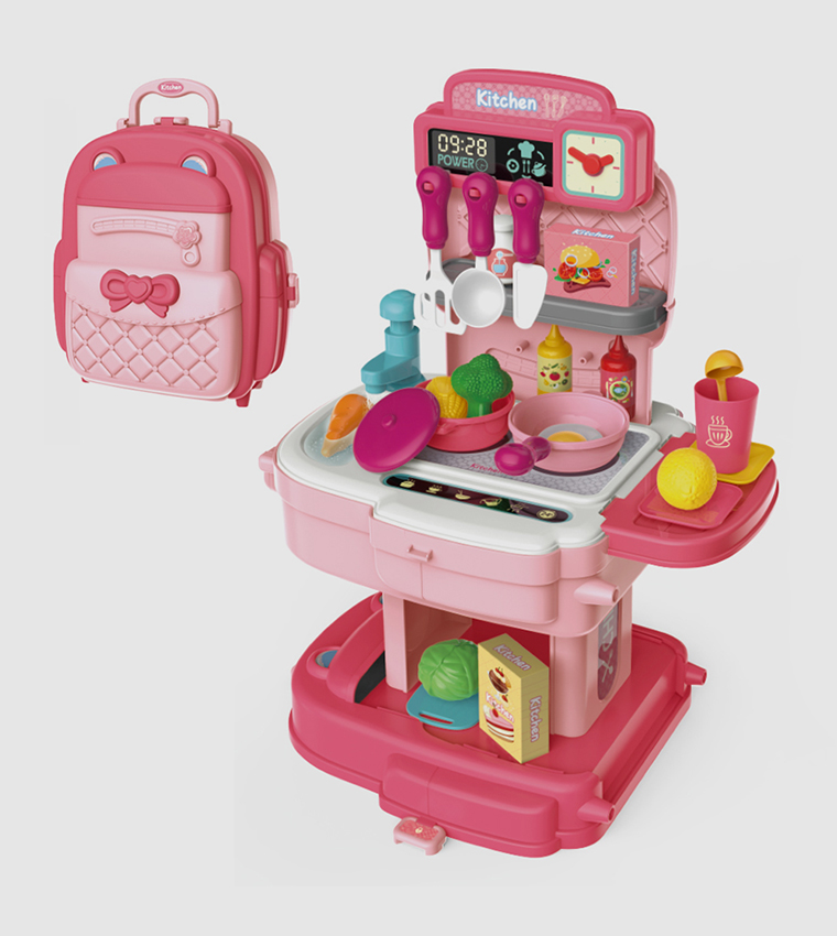 Role Play Chef/Kitchen/Restaurant Toy Set School Bag (34 Pcs) 2-In-1 Mode