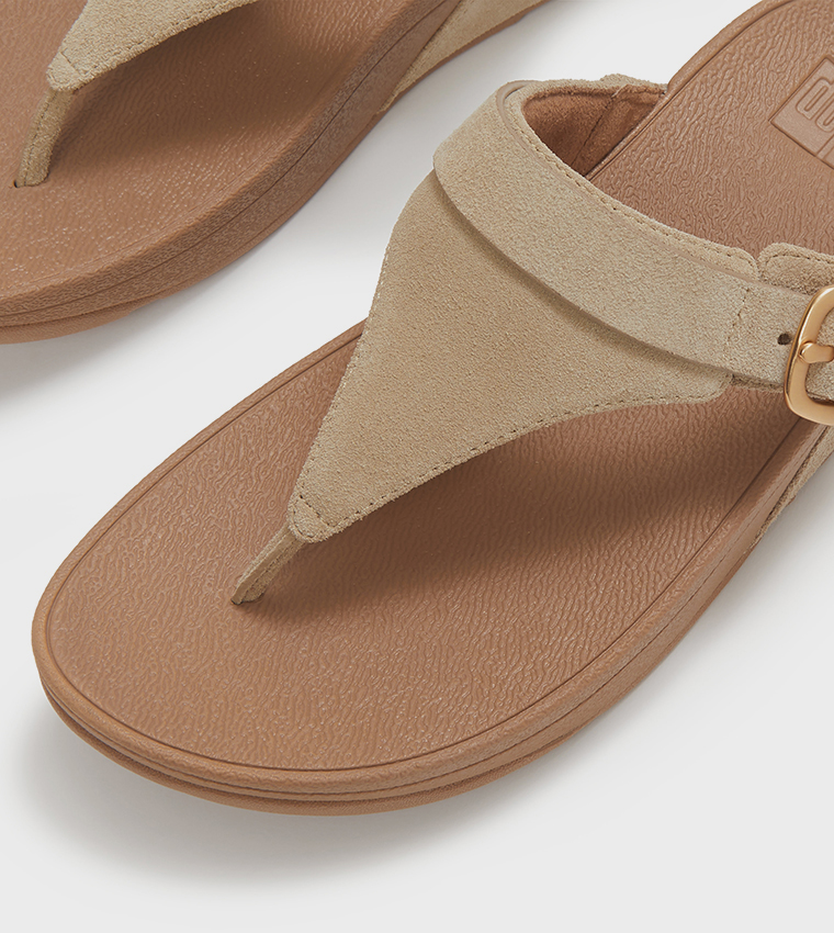 LULU Buckle Suede Wedge Sandals