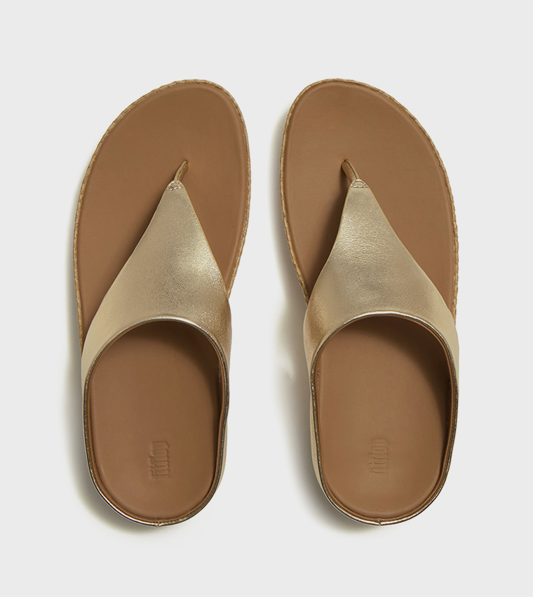 LULU LUX Graphic Weave Leather Wedge Sandals