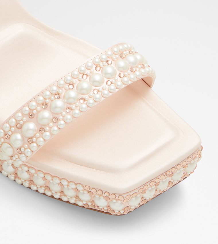 LULU Embellished Platform Sandals with Ankle Strap
