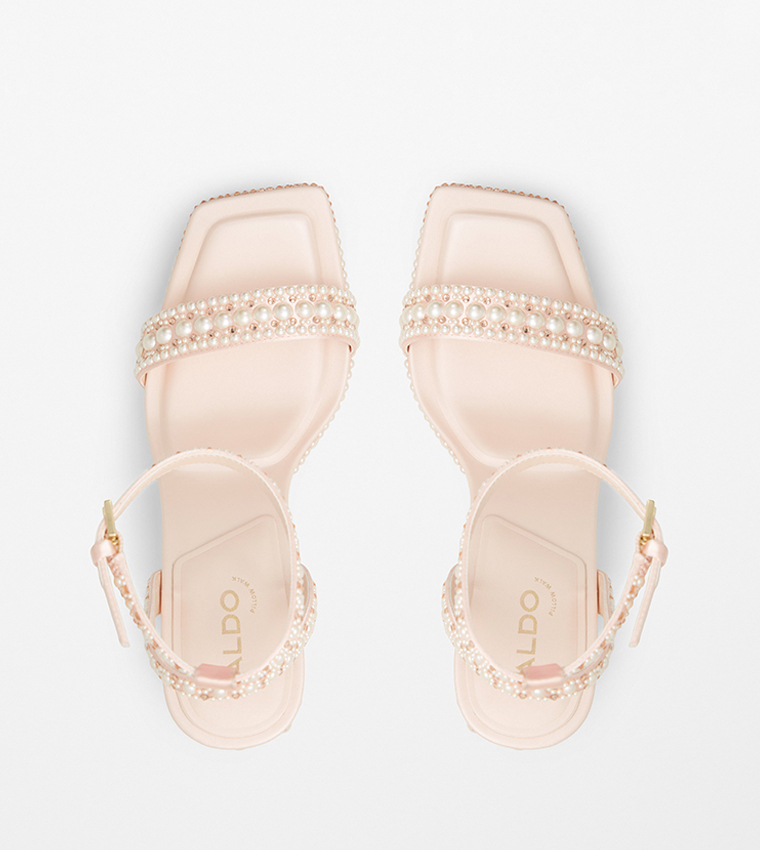 LULU Embellished Platform Sandals with Ankle Strap