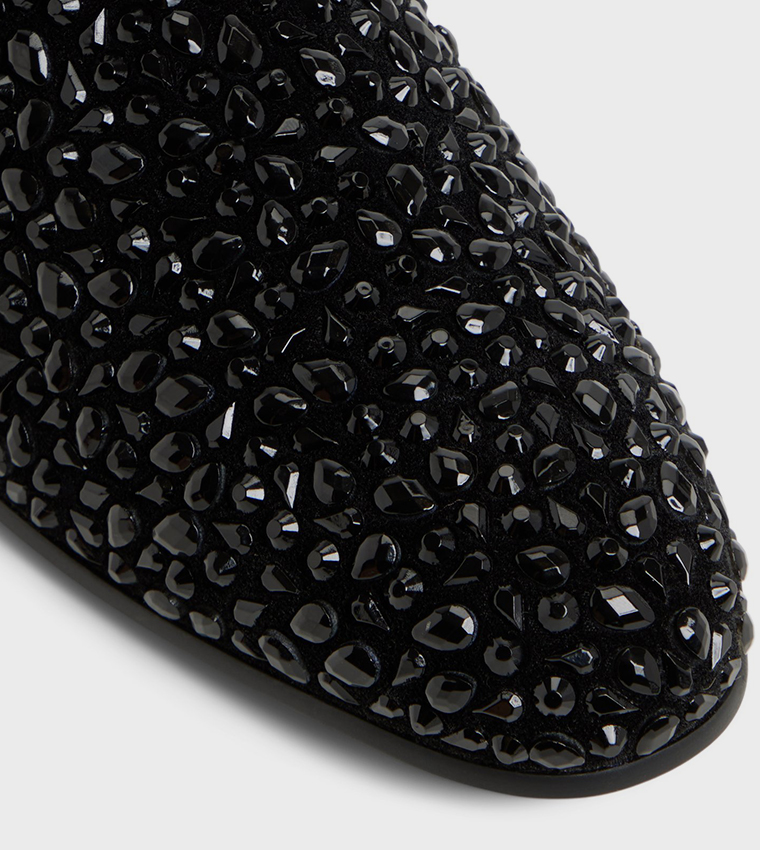 Buy Aldo LUX Embellished Slip On Moccasins In Black  display picture 1