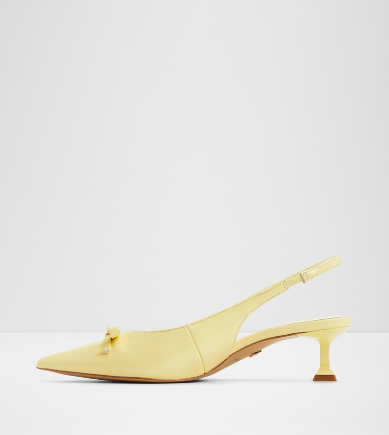 LUXURIANT Bow Detail Slingback Pumps