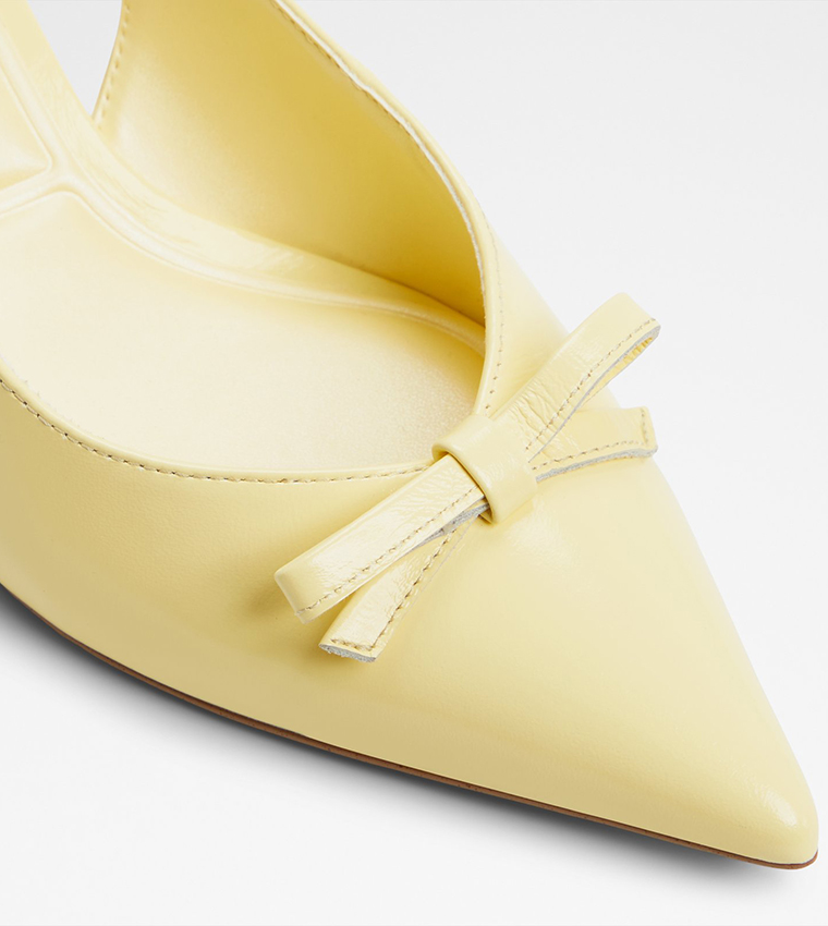 LUXURIANT Bow Detail Slingback Pumps