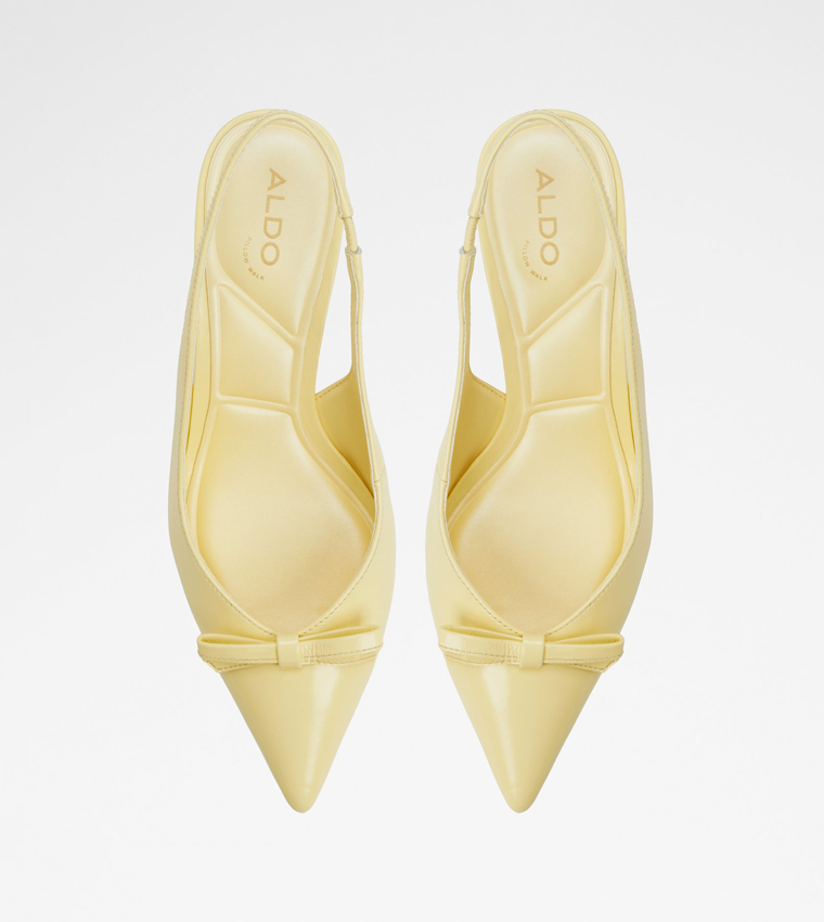 LUXURIANT Bow Detail Slingback Pumps