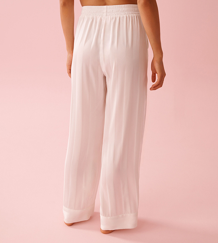 Striped Long Sleeves Satin Pajama Set