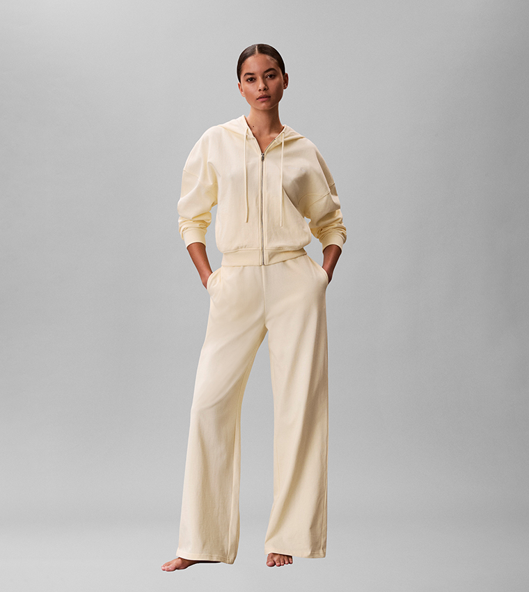 Solid Elastic Waist Jersey Pyjama Pants