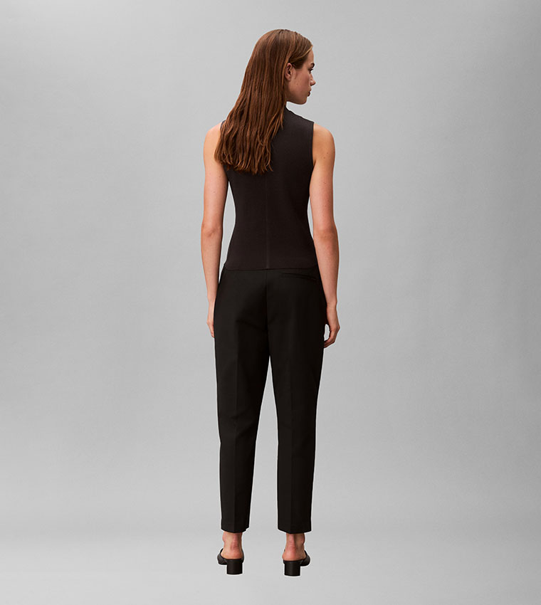 Solid Straight Fit Trousers