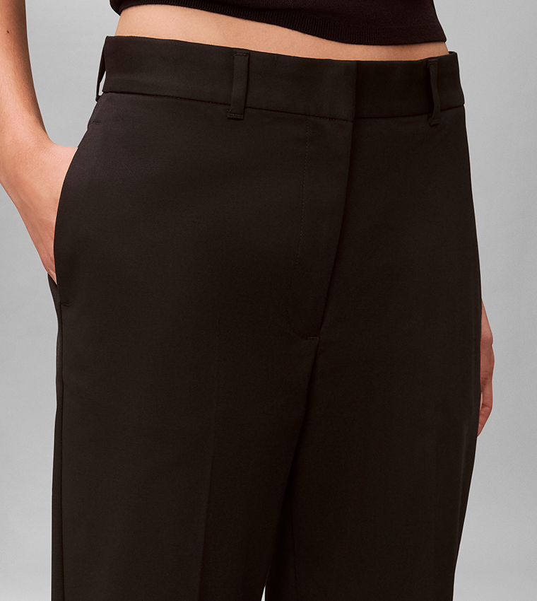 Solid Straight Fit Trousers