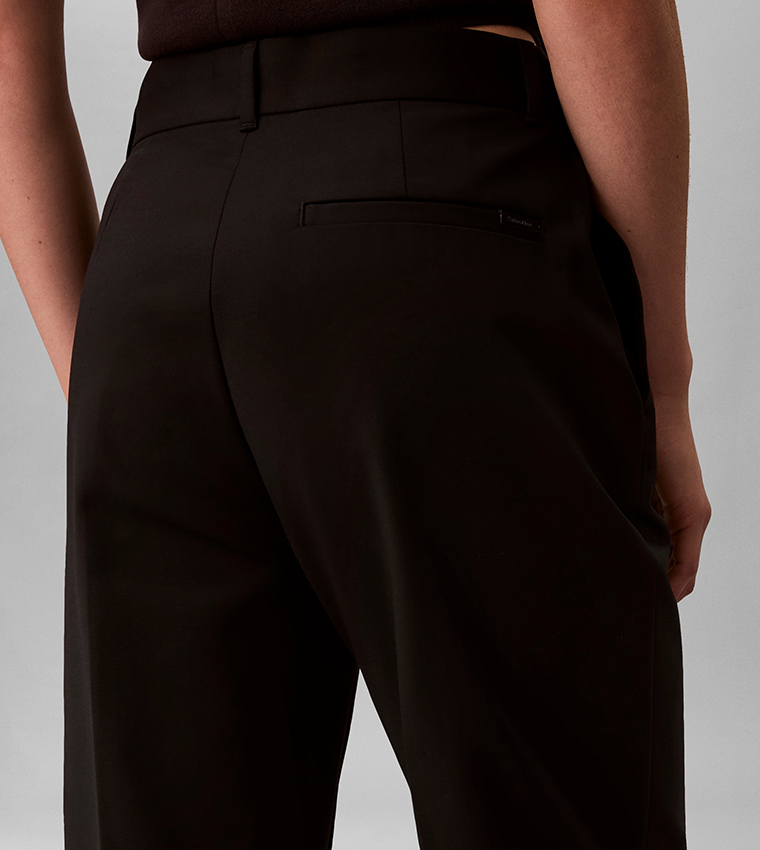 Solid Straight Fit Trousers