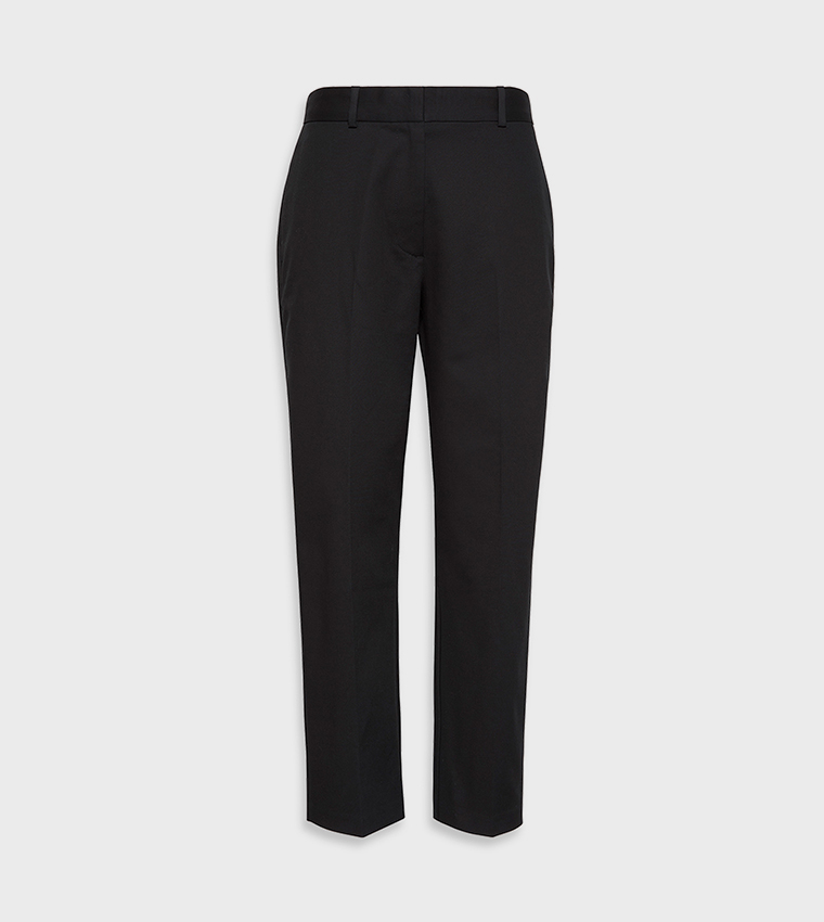 Solid Straight Fit Trousers