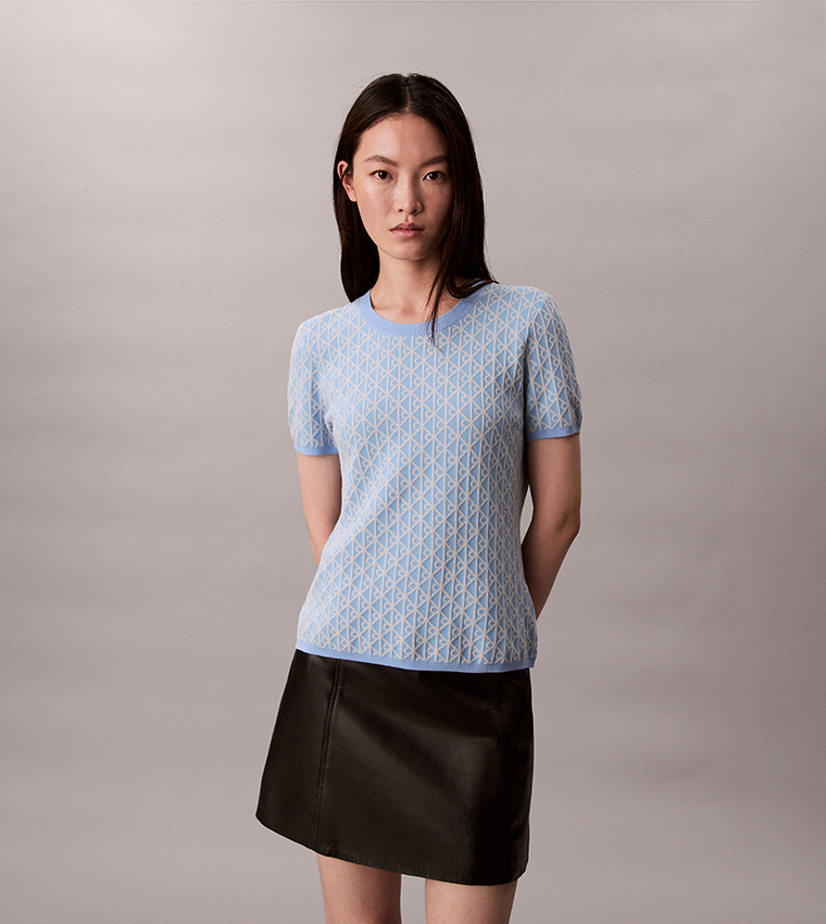 Geometric Crew Neck Sweater
