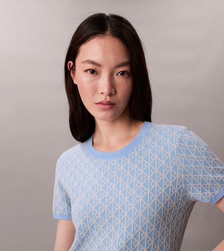 Geometric Crew Neck Sweater