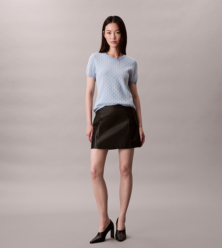 Geometric Crew Neck Sweater