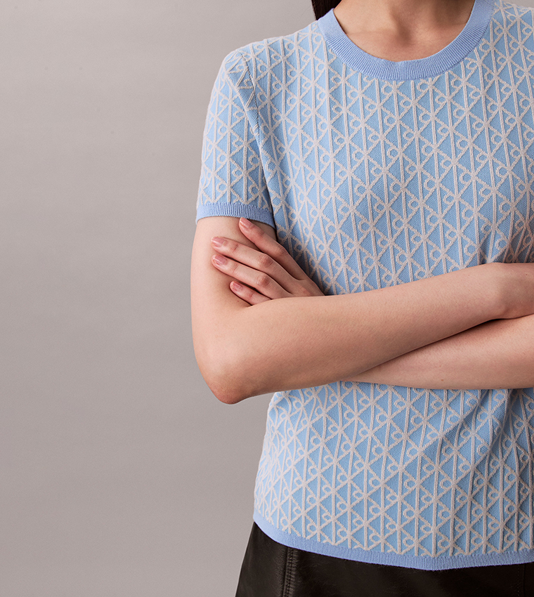 Geometric Crew Neck Sweater