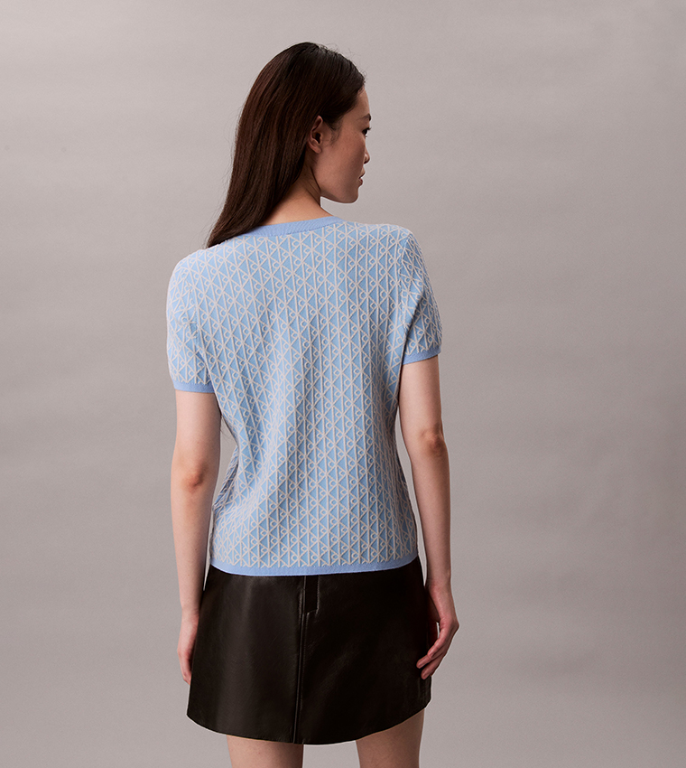 Geometric Crew Neck Sweater